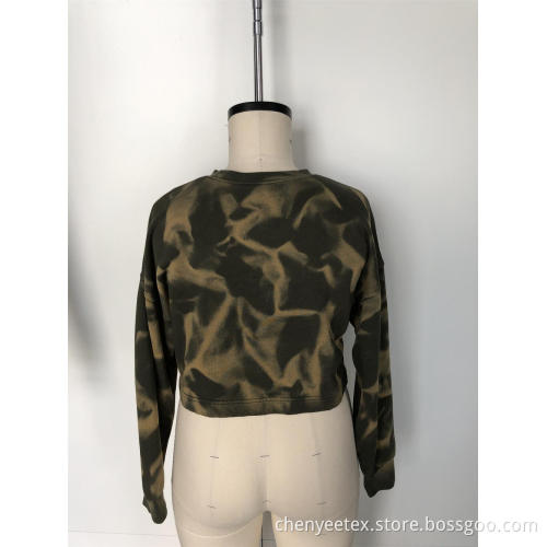 Round neck camouflage jacket